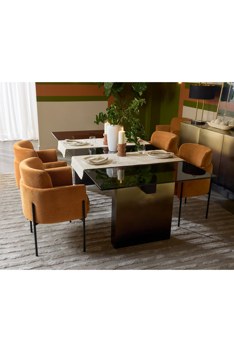 Yellow Fabric Dining Armchair | Splendido Richie | Oroa.com