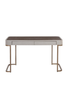 Cream Leather Look 2-Drawer Desk by Splendido Jamille