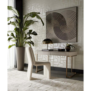 Modern European furniture - Cream Leather Look 2-Drawer Desk - www.oroa.com