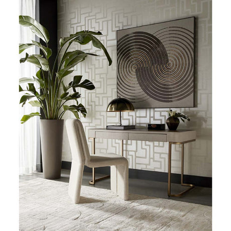 Modern European furniture - Cream Leather Look 2-Drawer Desk - www.oroa.com