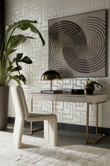 Modern European furniture - Cream Leather Look 2-Drawer Desk - www.oroa.com