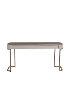 Cream Leather 2-Drawer Console Table | Splendido Jamille | Oroa.com