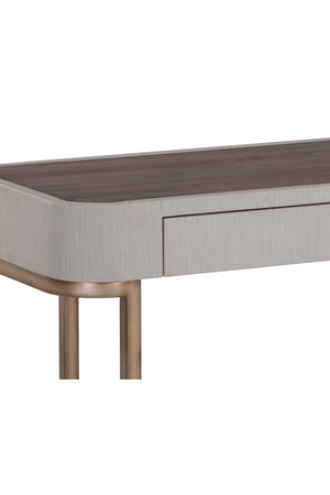 Cream Leather 2-Drawer Console Table | Splendido Jamille | Oroa.com