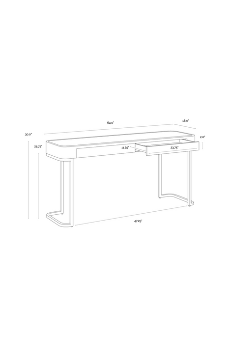 Modern European furniture - Cream Leather 2-Drawer Console Table - www.oroa.com