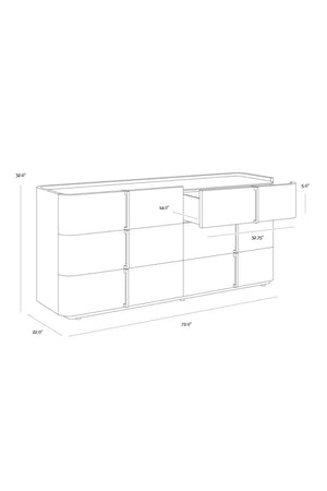 Modern European furniture - Leather-Look 6-Drawer Dresser - www.oroa.com