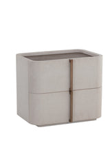 Modern European furniture - Leather-Look 2-Drawer Nightstand - www.oroa.com