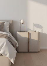 Modern European furniture - Leather-Look 2-Drawer Nightstand - www.oroa.com