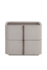 Modern European furniture - Leather-Look 2-Drawer Nightstand - www.oroa.com