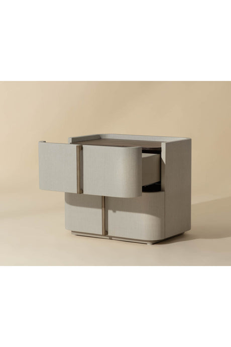 Modern European furniture - Leather-Look 2-Drawer Nightstand - www.oroa.com