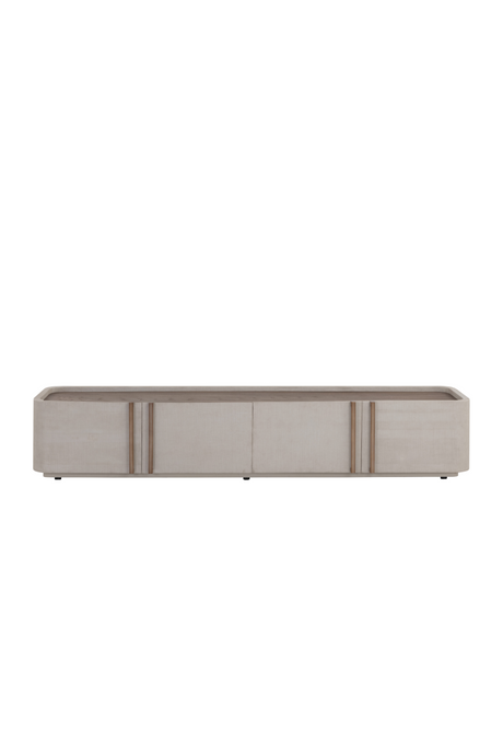 Modern European furniture - Cream Leather 4-Door Storage Cabinet - www.oroa.com