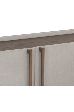 Modern European furniture - Cream Leather 4-Door Storage Cabinet - www.oroa.com