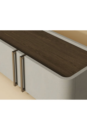 Modern European furniture - Cream Leather 4-Door Storage Cabinet - www.oroa.com