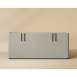 Modern European furniture - Cream Leather 4-Door Sideboard - www.oroa.com