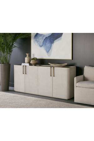 Cream Leather 4-Door Sideboard | Splendido Jamille