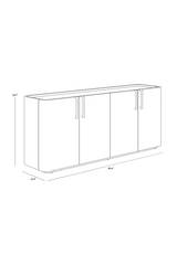 Modern European furniture - Cream Leather 4-Door Sideboard - www.oroa.com