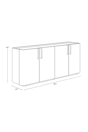 Cream Leather 4-Door Sideboard | Splendido Jamille