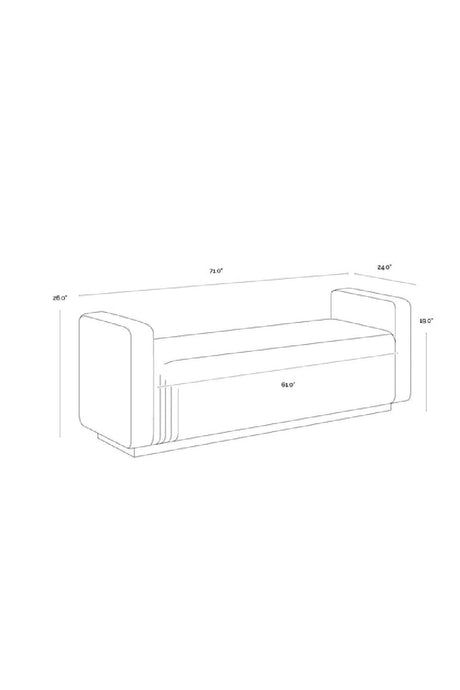 Modern European furniture - Channel-Tufted Fabric Bench - www.oroa.com