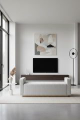 Modern European furniture - Channel-Tufted Fabric Bench - www.oroa.com