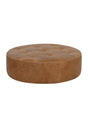 Modern European furniture - Brown Leather Round Ottoman - www.oroa.com