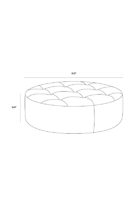 Modern European furniture - Brown Leather Round Ottoman - www.oroa.com