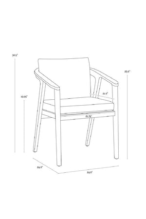 Modern European furniture - Cream Padded Outdoor Dining Chair - www.oroa.com
