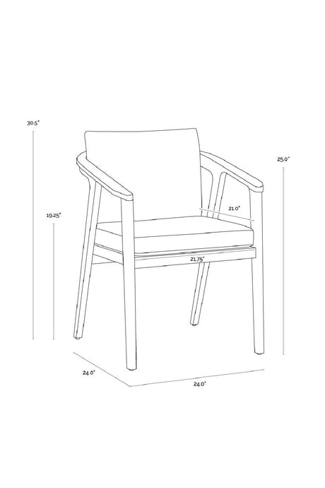 Modern European furniture - Cream Padded Outdoor Dining Chair - www.oroa.com