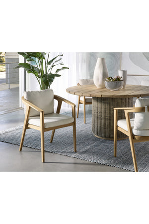 Modern European furniture - Cream Padded Outdoor Dining Chair - www.oroa.com
