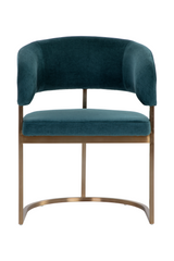 Modern European furniture - Teal Fabric Cantilevered Dining Chair - www.oroa.com