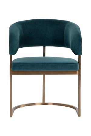 Teal Fabric Cantilevered Dining Chair | Splendido Marris