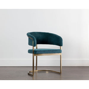 Modern European furniture - Teal Fabric Cantilevered Dining Chair - www.oroa.com