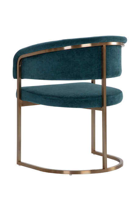Modern European furniture - Teal Fabric Cantilevered Dining Chair - www.oroa.com