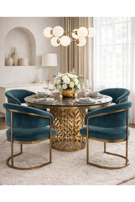 Teal Fabric Cantilevered Dining Chair | Splendido Marris | Oroa.com