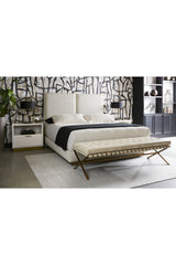 Modern European furniture - Rectangular Cream Bedside Table - www.oroa.com