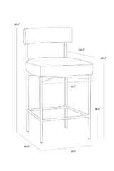 Modern European furniture - Low Back Fabric Counter Stool - www.oroa.com