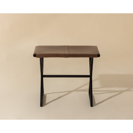 Brown Leather Stool Modern European furniture - - www.oroa.com