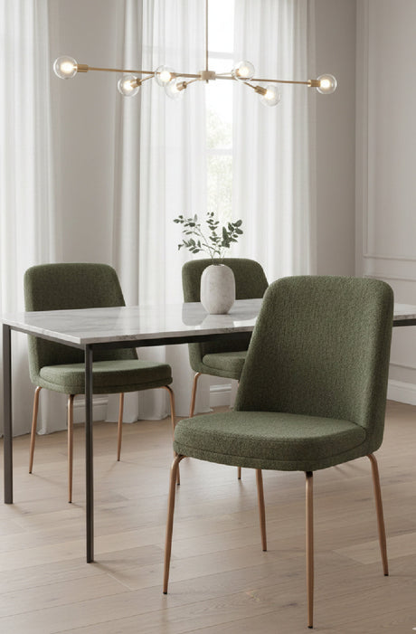 Modern European furniture - Green Fabric Dining Chairs (2) - www.oroa.com