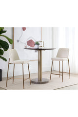 Modern European furniture - Antique Brass Fabric Counter Stool - www.oroa.com