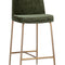 Modern European furniture - Antique Brass Fabric Counter Stool - www.oroa.com