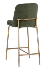 Modern European furniture - Antique Brass Fabric Counter Stool - www.oroa.com