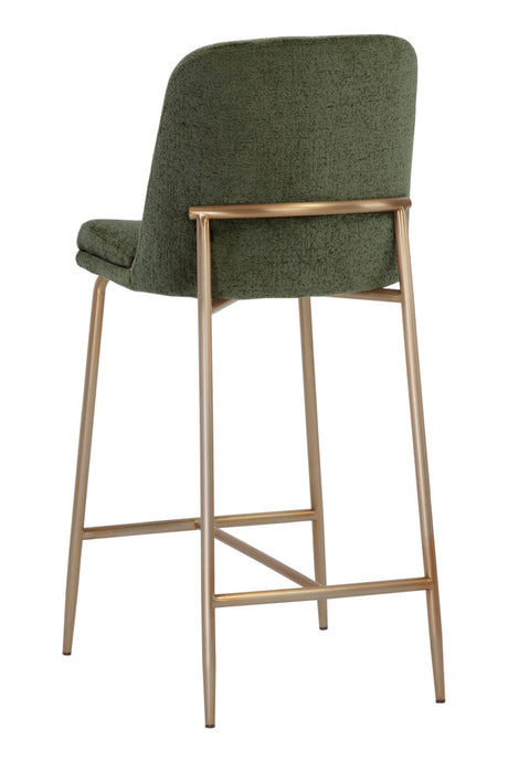 Modern European furniture - Antique Brass Fabric Counter Stool - www.oroa.com