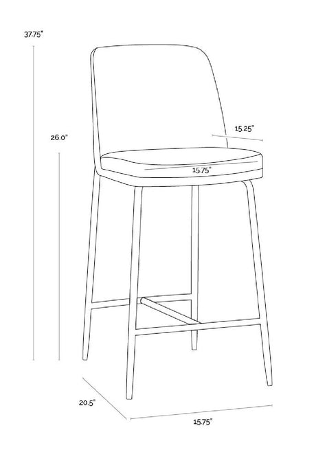 Modern European furniture - Antique Brass Fabric Counter Stool - www.oroa.com