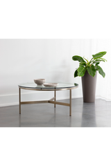 Modern European furniture - Bronze Framed Glass Coffee Table - www.oroa.com