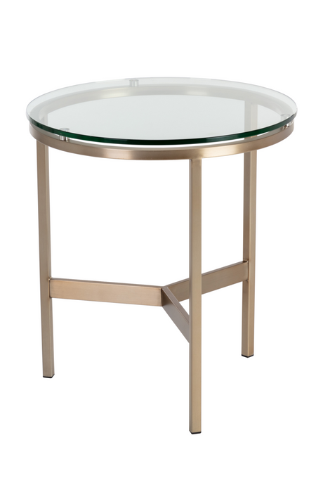 Tempered Glass Round End Table  Modern European furniture - www.oroa.com