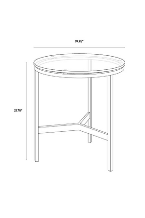 Tempered Glass Round End Table | Splendido Flato