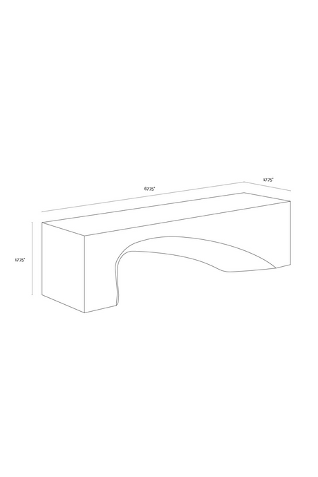 Modern European furniture - Textured Concrete Bench - www.oroa.com