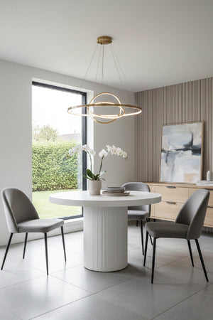   White Concrete Indoor/Outdoor Dining Table | Oroa.com