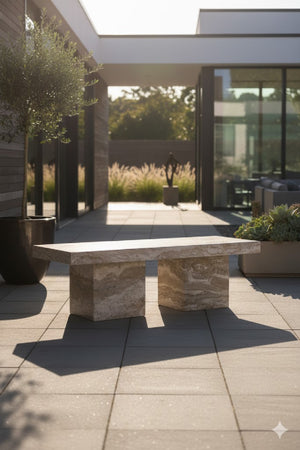   Modern European furniture - Sand Marble Concrete Outdoor Bench - www.oroa.com | Oroa.com