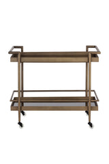 Modern European furniture - Black Glass Shelves Bar Cart - www.oroa.com