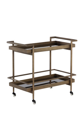 Black Glass Shelves Bar Cart by Splendido Livingston Trolley, alternate view 3