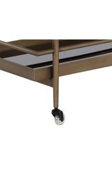 Modern European furniture - Black Glass Shelves Bar Cart - www.oroa.com